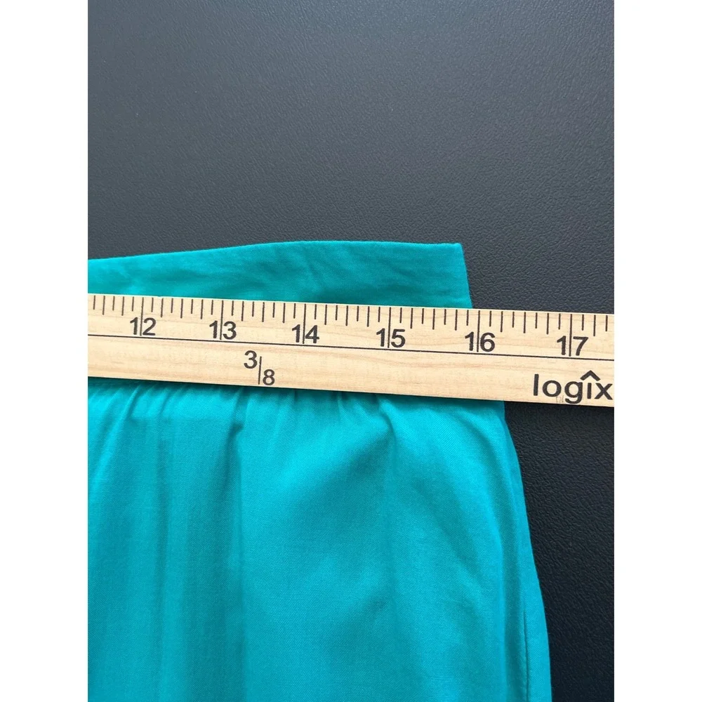 LOFT Maxi Skirt Womens Medium Green Pull On Side Slits Half Lined Resort Boho